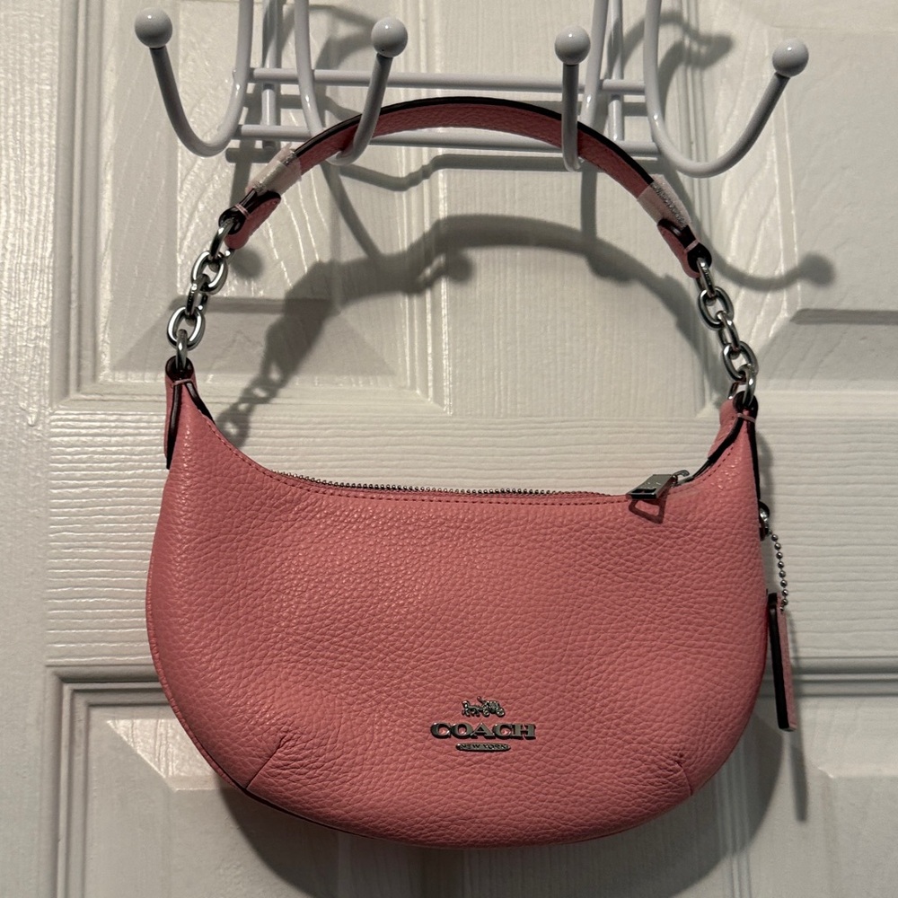 Coach Pink Pebbled Leather Shoulder Bag